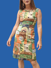 Charger l&#39;image dans la galerie, Robe vintage Amélina - Imprimé géométrique Africain. Taille S, 36, 38.
