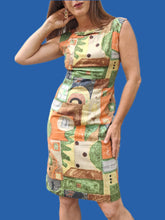 Charger l&#39;image dans la galerie, Robe vintage Amélina - Imprimé géométrique Africain. Taille S, 36, 38.
