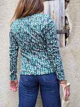 Charger l'image dans la galerie, Veste 'Seconde' Camille - Liberty vert, noir, blanc et rose. Taille S ou 36, 38. ICHI. Made in China
