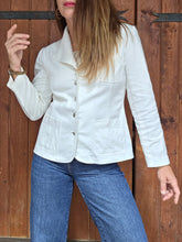 Charger l'image dans la galerie, Veste vintage Lucia - Denim chic blanc. Taille M, 38, 40. Eva Tralala. Made in France
