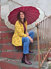 Charger l'image dans la galerie, 📿🍍Parapluie Alice - Grand modèle bicolore bordeaux et blanc. Breaker.
