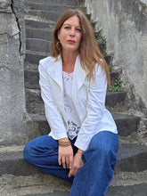 Charger l'image dans la galerie, Veste vintage Lucia - Denim chic blanc. Taille M, 38, 40. Eva Tralala. Made in France

