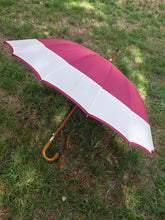Charger l'image dans la galerie, 📿🍍Parapluie Alice - Grand modèle bicolore bordeaux et blanc. Breaker.
