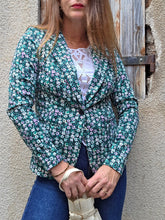 Charger l'image dans la galerie, Veste 'Seconde' Camille - Liberty vert, noir, blanc et rose. Taille S ou 36, 38. ICHI. Made in China
