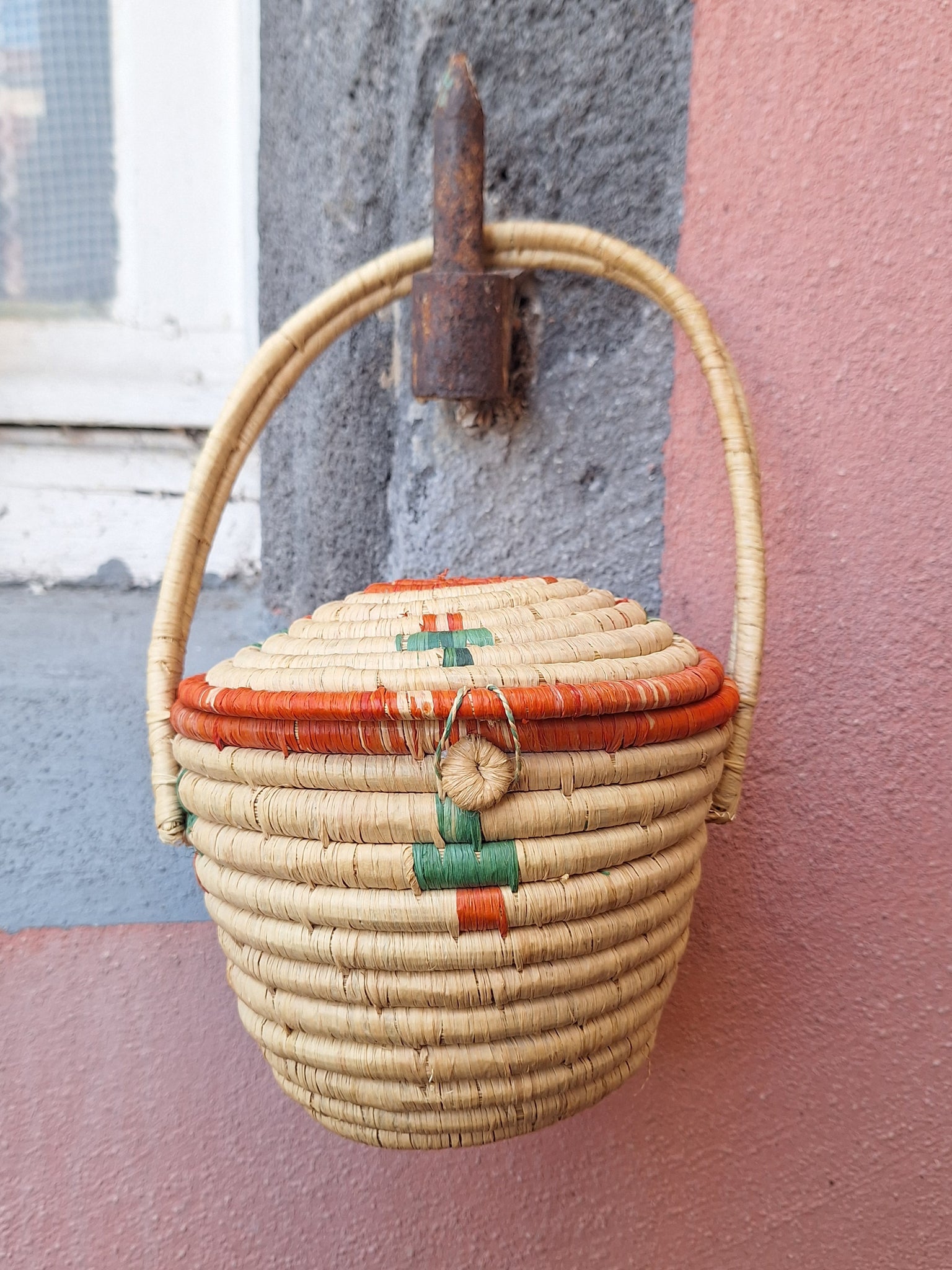 Ancien Sac À Main Panier Tressé Style Panier De Pêche Vintage Ancien Sac À Main Panier Tressé Style Panier De Pêche Vintage