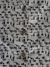 Charger l'image dans la galerie, Blazer vintage Céleste - Imprimé géométrique texturé bleu. Taille L, 40, 42. Jean Girard. Made in France
