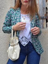 Charger l'image dans la galerie, Veste 'Seconde' Camille - Liberty vert, noir, blanc et rose. Taille S ou 36, 38. ICHI. Made in China
