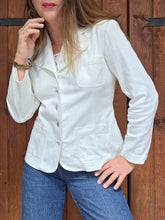 Charger l'image dans la galerie, Veste vintage Lucia - Denim chic blanc. Taille M, 38, 40. Eva Tralala. Made in France

