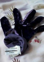 Charger l&#39;image dans la galerie, Gants Flavie - Panne de velours violet. Sonia Rykiel
