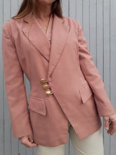 Charger l&#39;image dans la galerie, Blazer vintage Delphine - Rose poudré. Taille L, 40, 42 ou oversize
