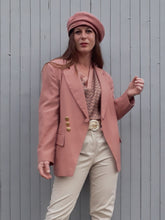 Charger l&#39;image dans la galerie, Blazer vintage Delphine - Rose poudré. Taille L, 40, 42 ou oversize
