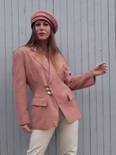 Charger l&#39;image dans la galerie, Blazer vintage Delphine - Rose poudré. Taille L, 40, 42 ou oversize
