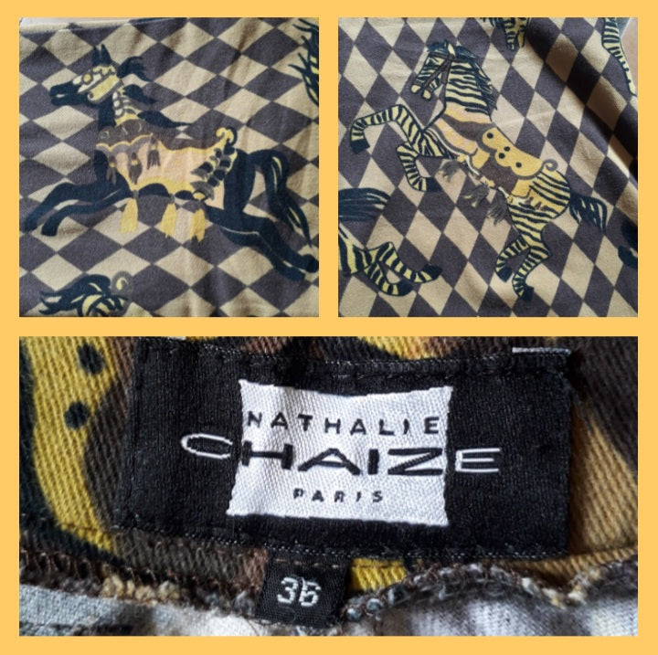 Pantalon Femme Nathalie Chaize - Taille 38, Noir, Coupe Chino, Viscose/elasthanne - Occasion Très Bon état