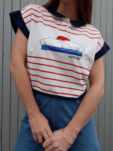 Tee-shirt de matelot Couleurs Vintage, Taille M, 38, 40. A rayures.