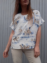 Charger l&#39;image dans la galerie, Top vintage Cassandra - Joueurs de polo. Taille XXL, 44, 46. Oversize
