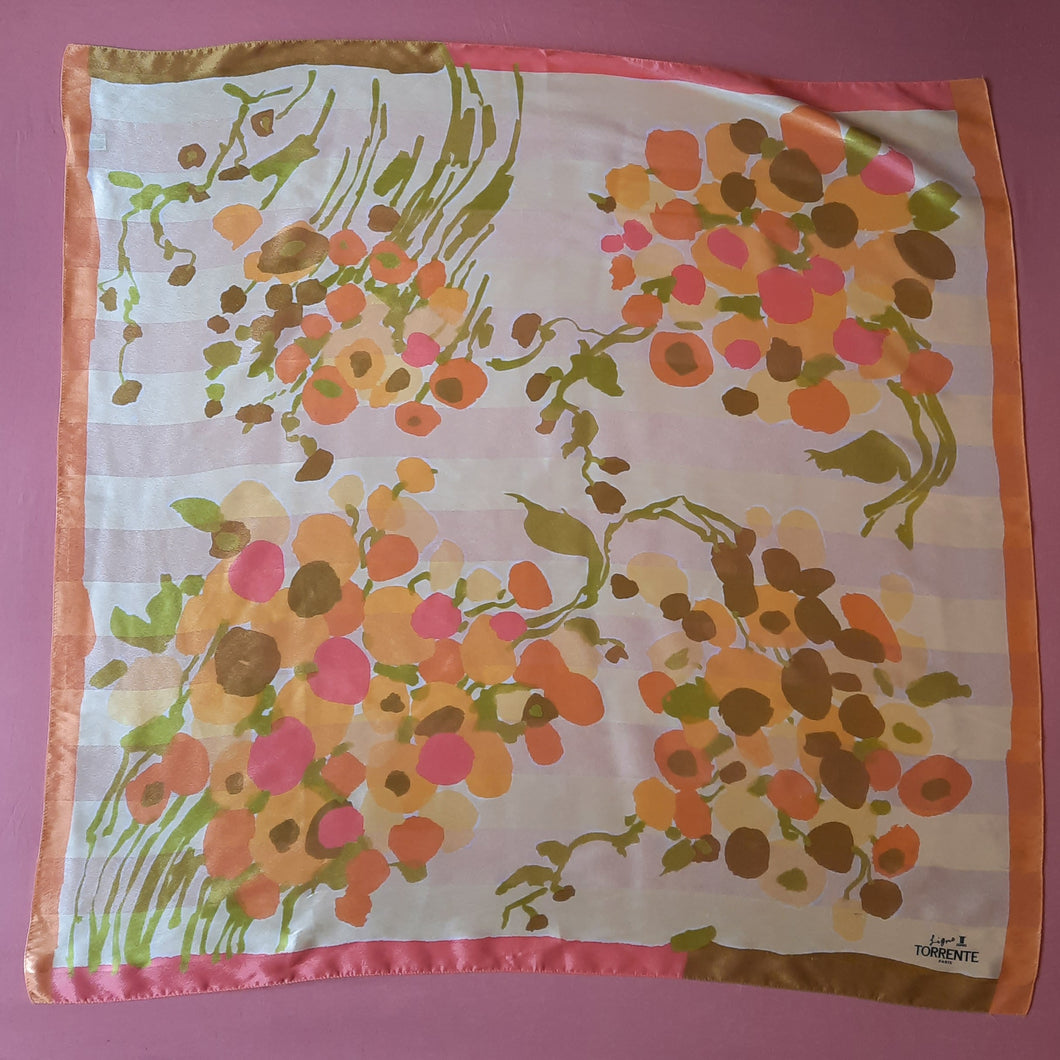 Foulard vintage Ophélie - Torrente Paris Ligne II. 85 x 85.