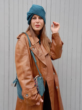 Charger l&#39;image dans la galerie, Trench-coat vintage Éve - Cuir marron. Fermeture croisée. Taille XL, 42, 44.
