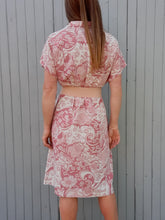 Charger l&#39;image dans la galerie, Robe vintage Nadia - Maxi paisley vieux rose, double boutonnage. Taille XL, 42,44
