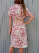 Charger l&#39;image dans la galerie, Robe vintage Nadia - Maxi paisley vieux rose, double boutonnage. Taille XL, 42,44
