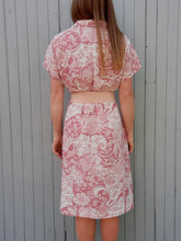 Charger l&#39;image dans la galerie, Robe vintage Nadia - Maxi paisley vieux rose, double boutonnage. Taille XL, 42,44
