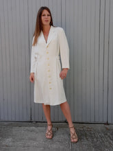 Charger l&#39;image dans la galerie, Robe vintage Colombe - Blanche. Taille XXL, 44, 46. Caroline Rohmer. Made in France.
