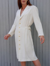 Charger l&#39;image dans la galerie, Robe vintage Colombe - Blanche. Taille XXL, 44, 46. Caroline Rohmer. Made in France.
