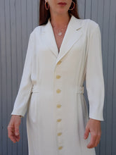 Charger l&#39;image dans la galerie, Robe vintage Colombe - Blanche. Taille XXL, 44, 46. Caroline Rohmer. Made in France.
