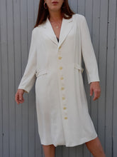 Charger l&#39;image dans la galerie, Robe vintage Colombe - Blanche. Taille XXL, 44, 46. Caroline Rohmer. Made in France.
