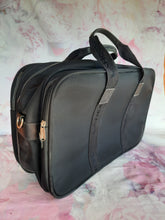 Charger l&#39;image dans la galerie, Sac de voyage Caroline - Valise week-end en toile noire. Lancel. Made in France
