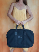 Charger l&#39;image dans la galerie, Sac de voyage Caroline - Valise week-end en toile noire. Lancel. Made in France
