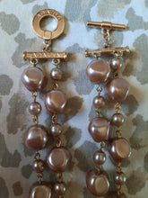Charger l'image dans la galerie, Collier Darcy - Double rangs de perles champagnes. Agatha. Made in France
