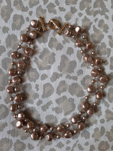 Charger l'image dans la galerie, Collier Darcy - Double rangs de perles champagnes. Agatha. Made in France
