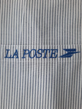 Charger l&#39;image dans la galerie, Chemise vintage Martin - Blanc à rayures bleues à logo. Taille L, 40, 42. La poste. C. Bocage.
