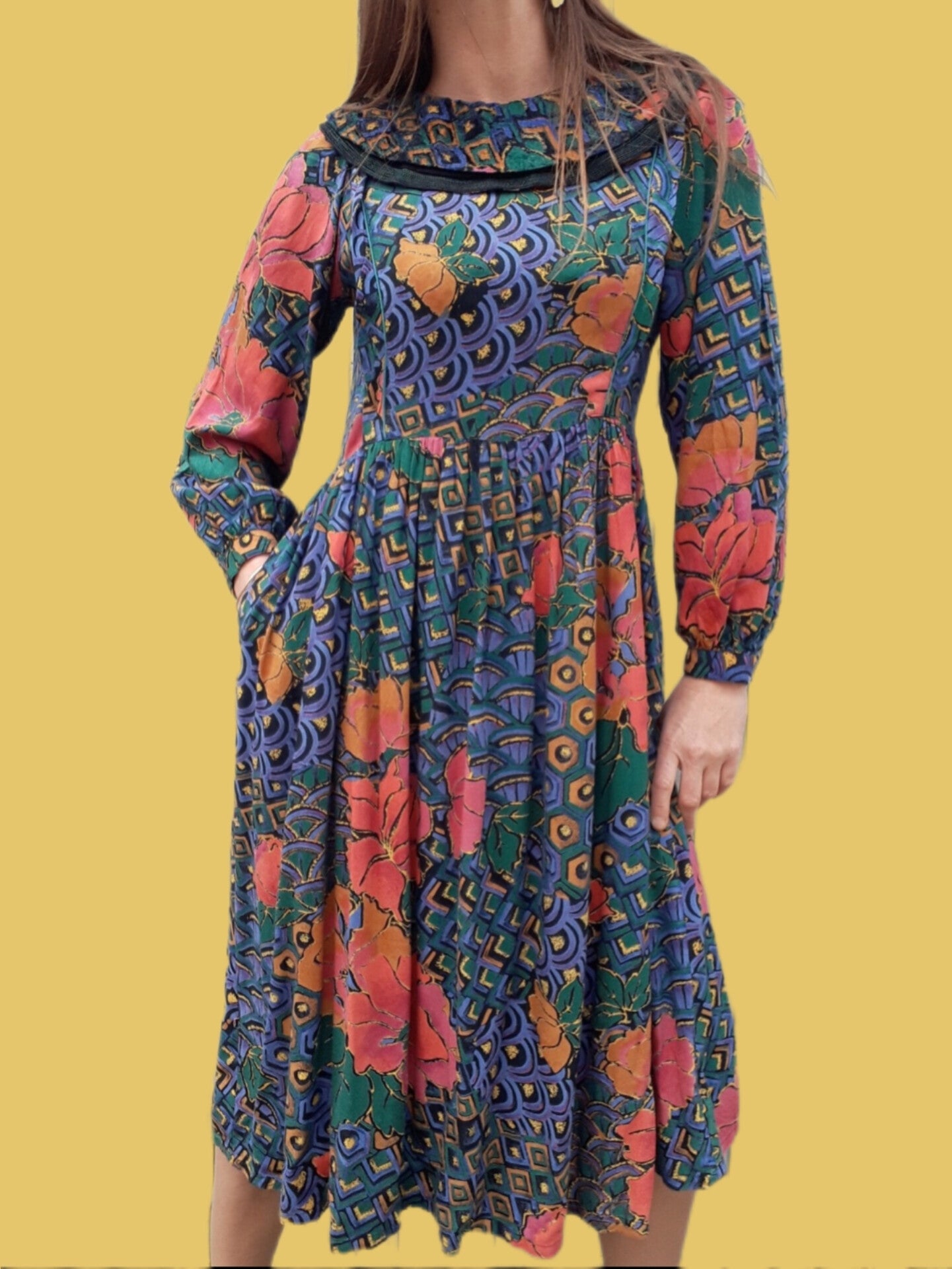 Veste Femme Vintage René Derhy - Motif Fleuri, Coton - Taille S - Occasion Très Bon état