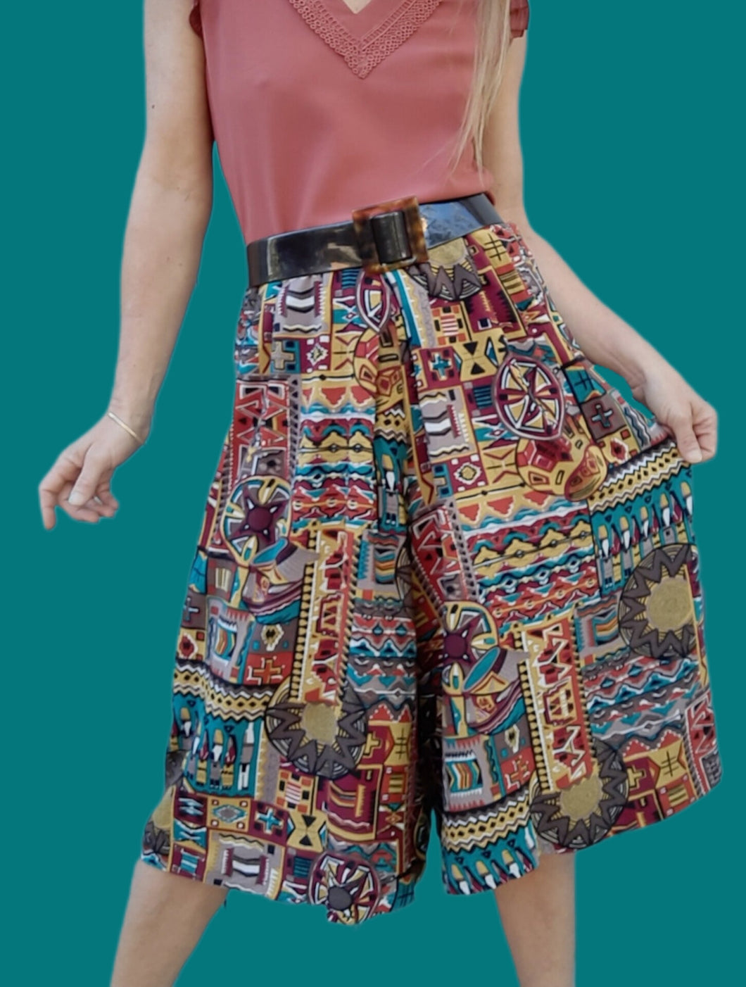 Jupe-Culotte vintage à imprimé À Taille 5XL, 50 - Main Image