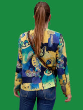 Charger l&#39;image dans la galerie, Chemisier vintage Jade - Imprimé bariolé. Taille S, 36, 38. Le Gaillard
