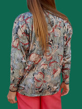 Charger l&#39;image dans la galerie, Blouse vintage Judith - Imprimé floral. Taille L, 40, 42. Mikava. Fabriqué en France.
