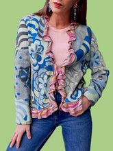 Charger l&#39;image dans la galerie, Gilet &quot;Seconde&quot; Marie - Pure laine fleuri et volants. Taille M, 38, 40. Missoni.
