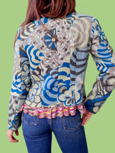 Charger l&#39;image dans la galerie, Gilet &quot;Seconde&quot; Marie - Pure laine fleuri et volants. Taille M, 38, 40. Missoni.
