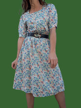 Charger l&#39;image dans la galerie, Robe vintage Dorine - Imprimé floral. Taille M, 38, 40. Fabriqué en France
